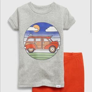 NWT Baby GAP Toddler Pajama Set Van Graphic Tee & Red Shorts  (Size 2T)